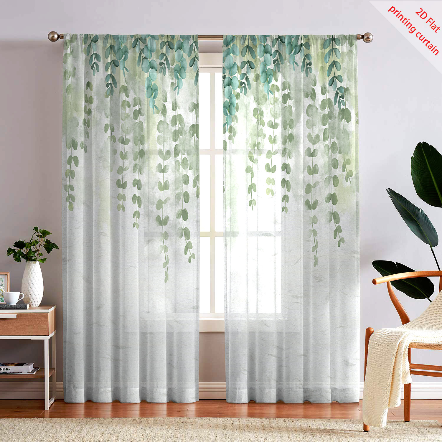 Home Office With Plants - Bitki, çiçek ve kuş desenleri içeren