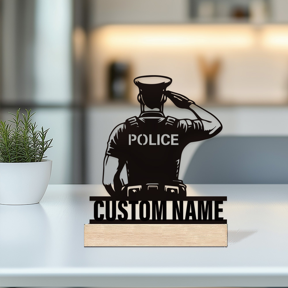 Home Office Design - Kişiselleştirilmiş Metal Polis Rozeti, Özel İsimli