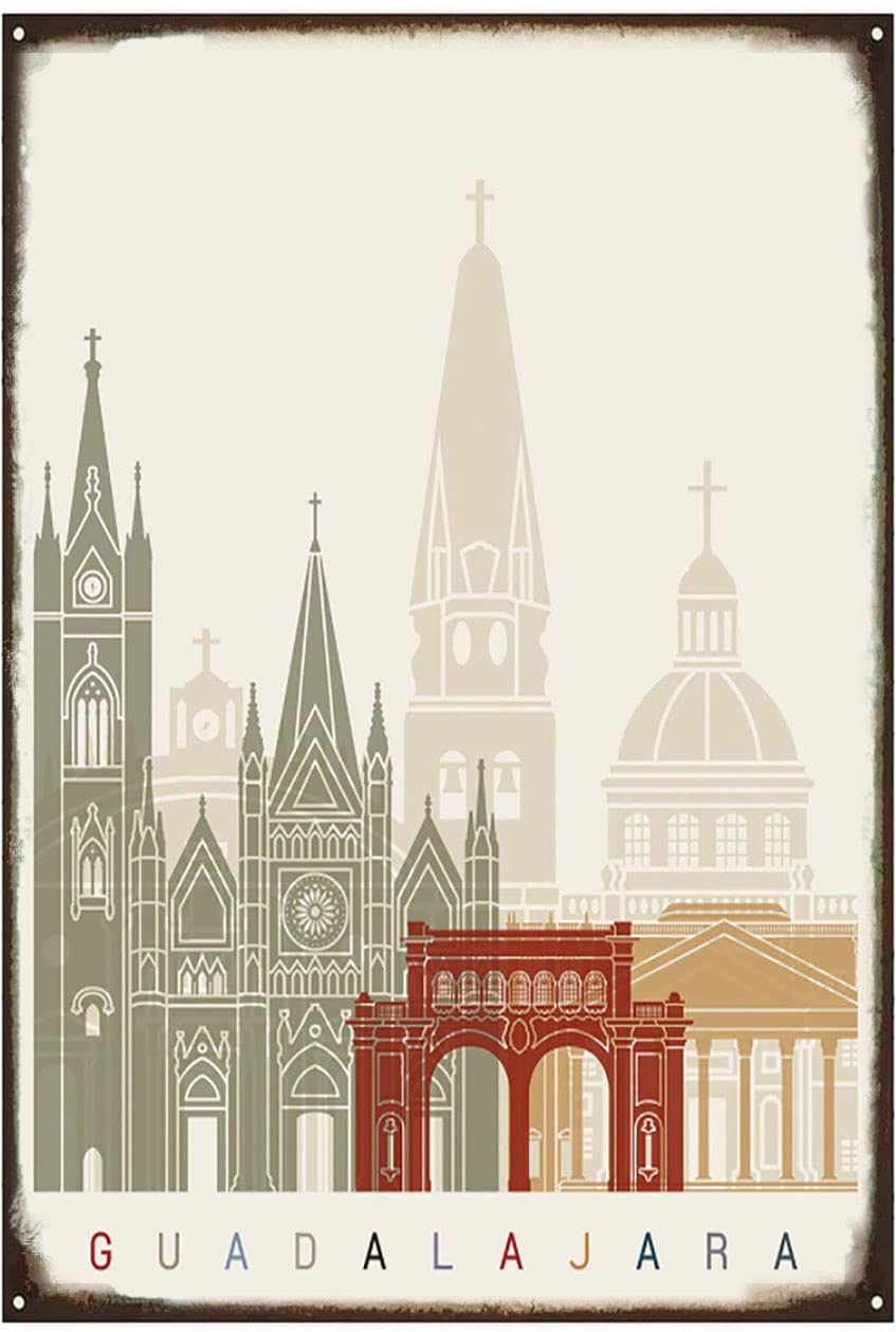 Home Office Guadalajara - Vintage Metal Tabela Duvar Dekoru -