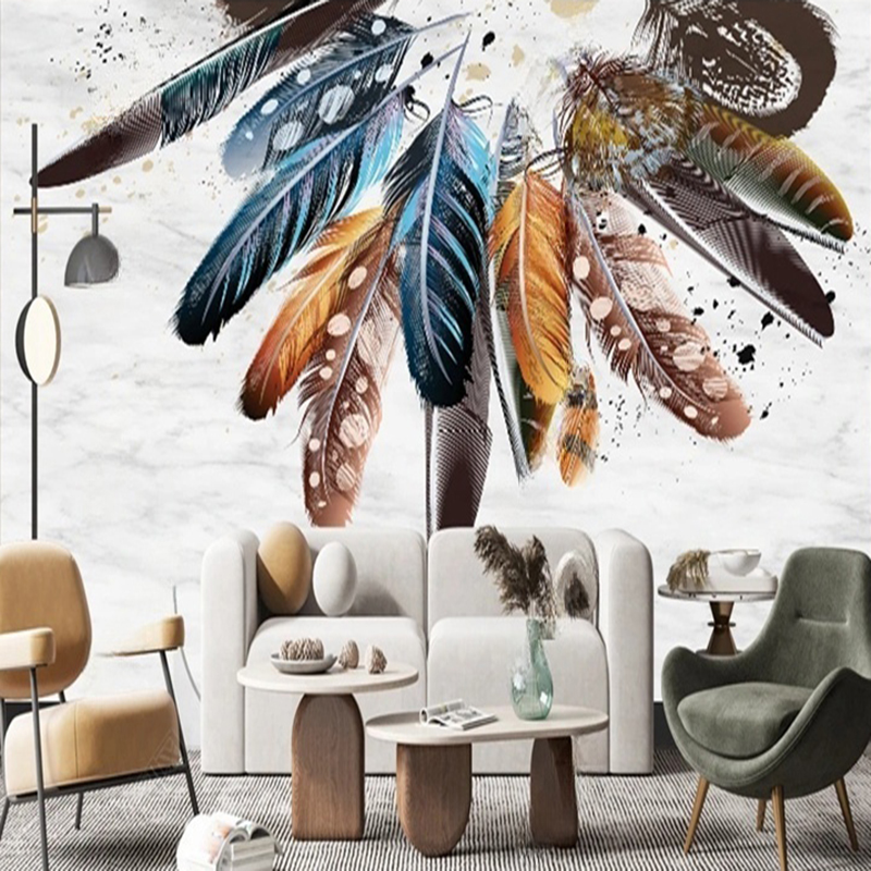 Home Office Wallpaper - Özel Duvar Kağıdı Modern 3D Tüy