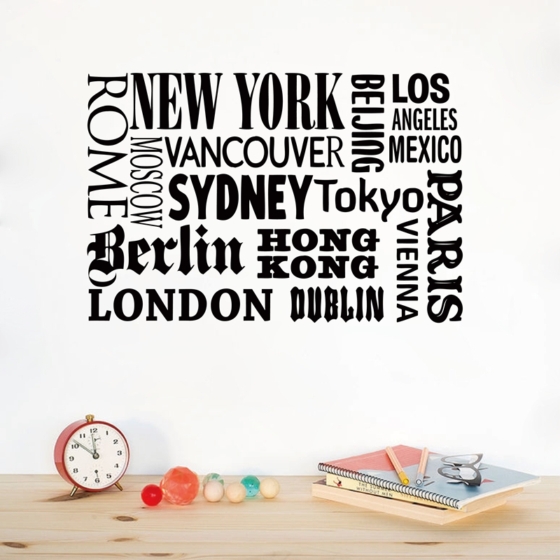 Home Office Of London - New York Londra Paris Alıntı duvar