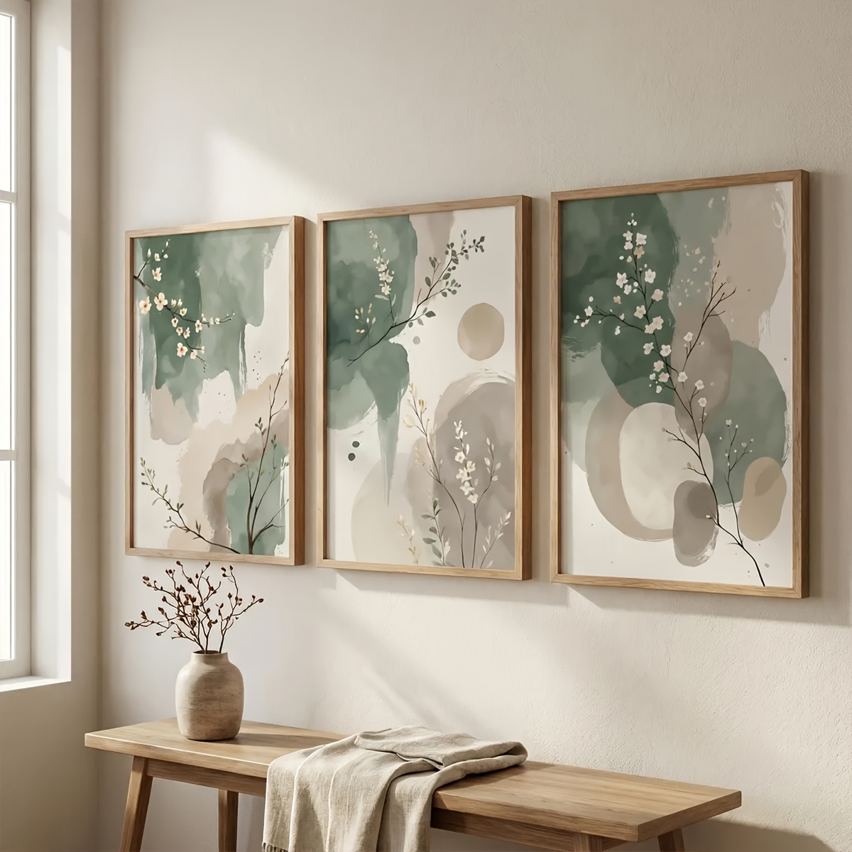 3 adet Japon Tarzı Bitki Tuval - Home Office With Plants incelemesi ve fiyatı