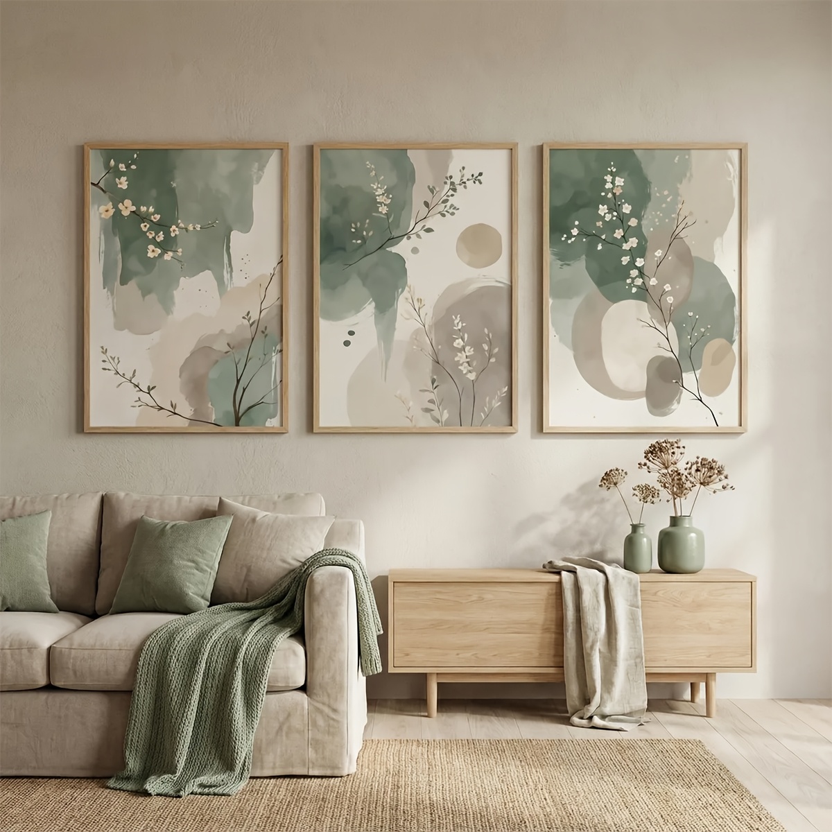 3 adet Japon Tarzı Bitki Tuval - Home Office With Plants incelemesi ve fiyatı