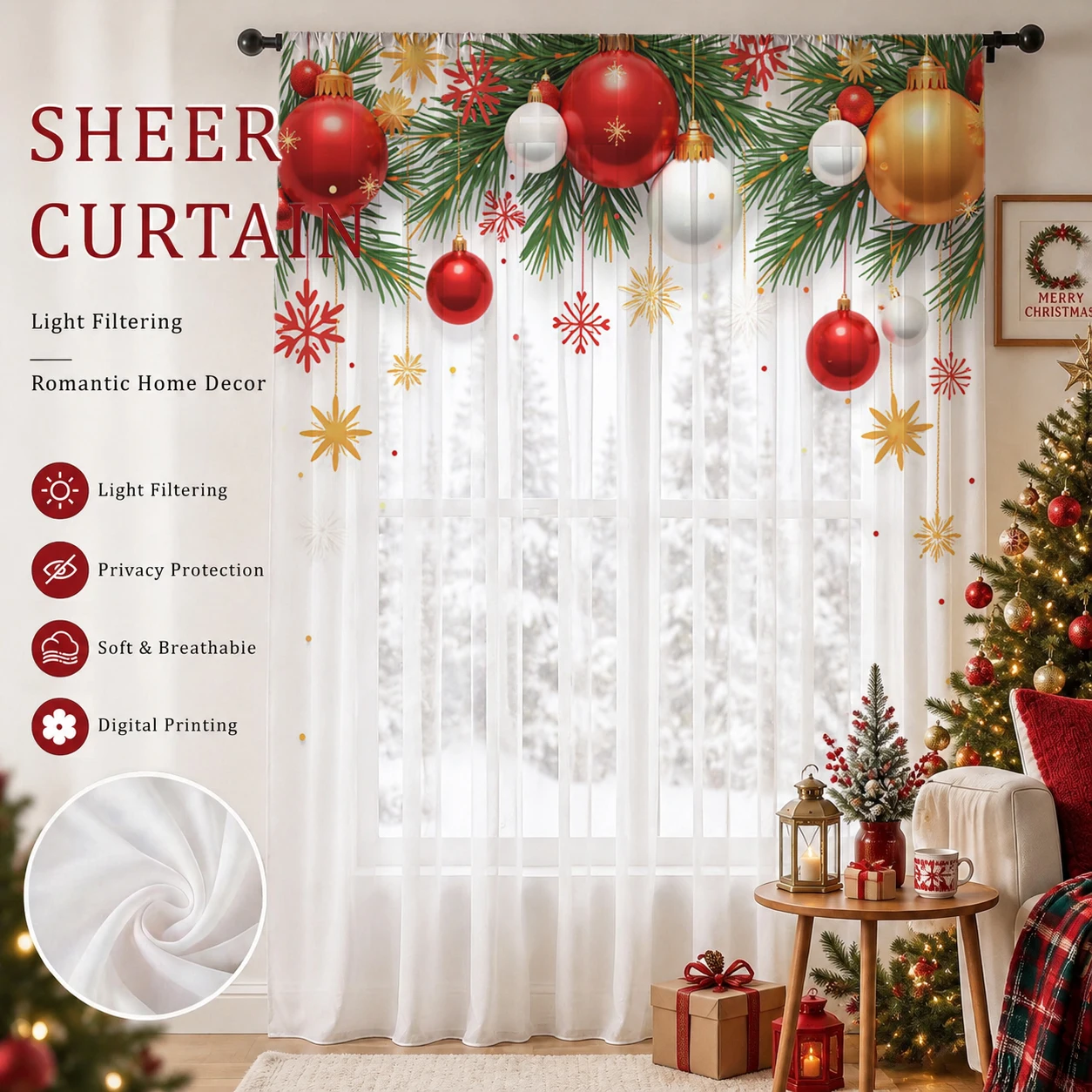 Noel Günü Gradyanlı Şeffaf Per - Home Office With Plants incelemesi ve fiyatı