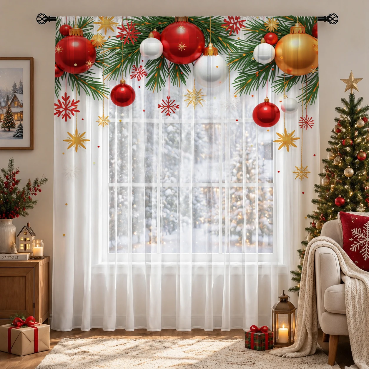 Noel Günü Gradyanlı Şeffaf Per - Home Office With Plants incelemesi ve fiyatı