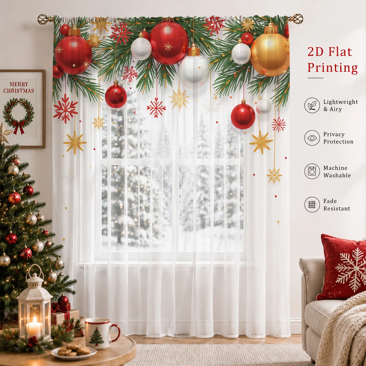 Noel Günü Gradyanlı Şeffaf Per - Home Office With Plants incelemesi ve fiyatı