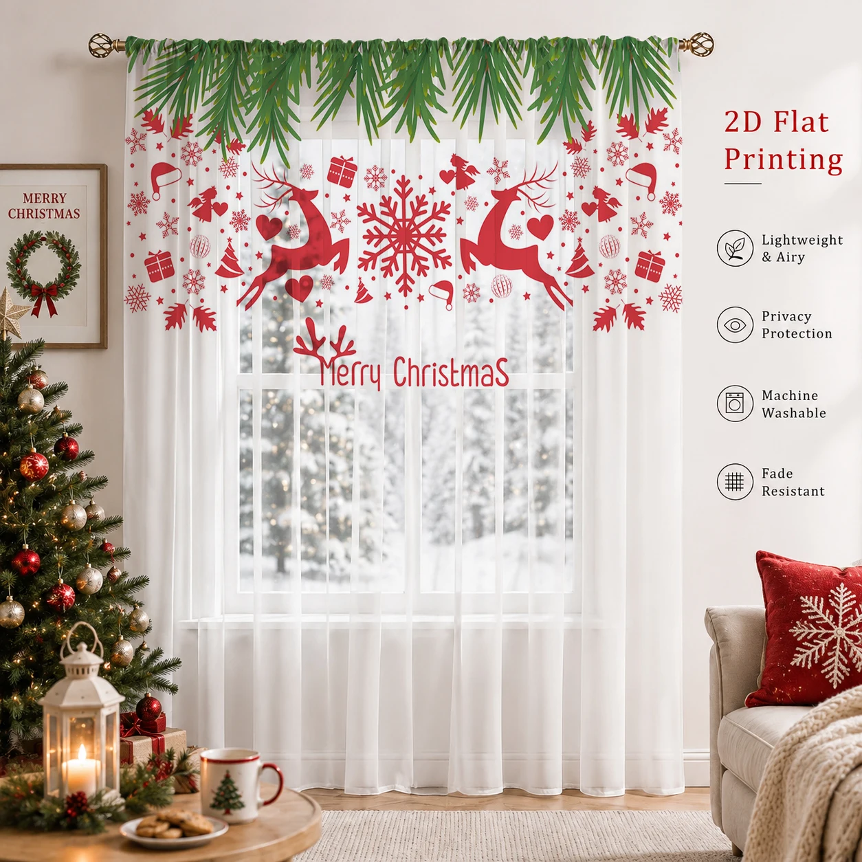 Noel Gradyanlı Şeffaf Perde, O - Home Office With Plants incelemesi ve fiyatı