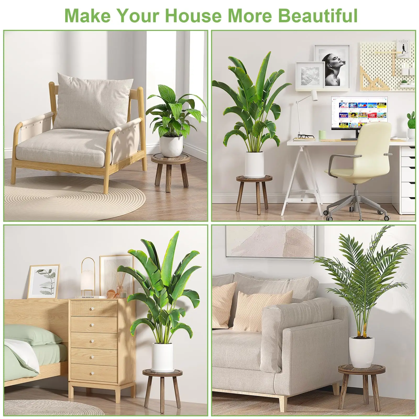 3 Parçalı Ahşap Bitki Standı S - Home Office With Plants incelemesi ve fiyatı