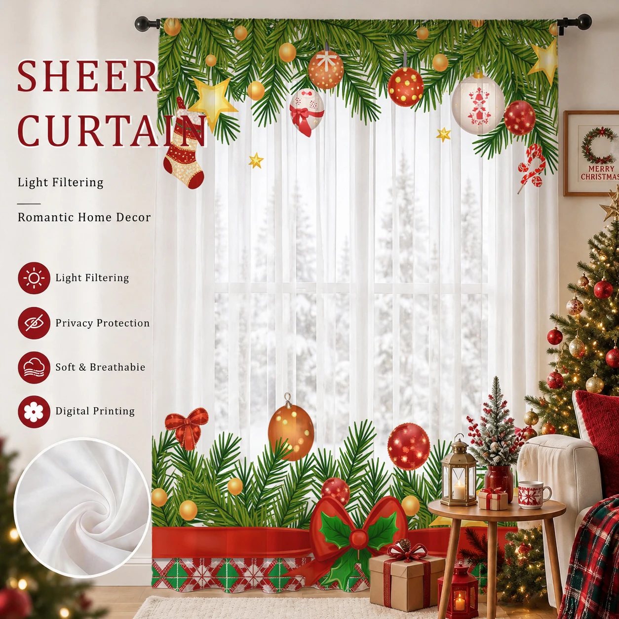 Noel Günü Gradyanlı Şeffaf Per - Home Office With Plants incelemesi ve fiyatı