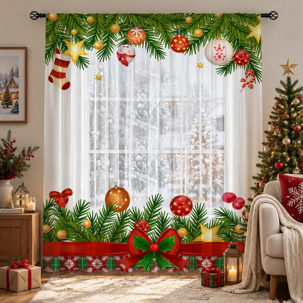 Noel Günü Gradyanlı Şeffaf Per - Home Office With Plants incelemesi ve fiyatı