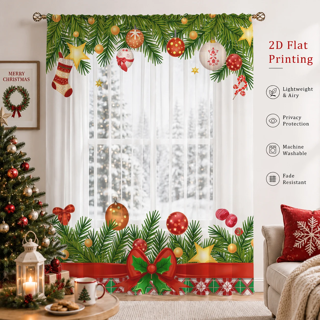 Noel Günü Gradyanlı Şeffaf Per - Home Office With Plants incelemesi ve fiyatı