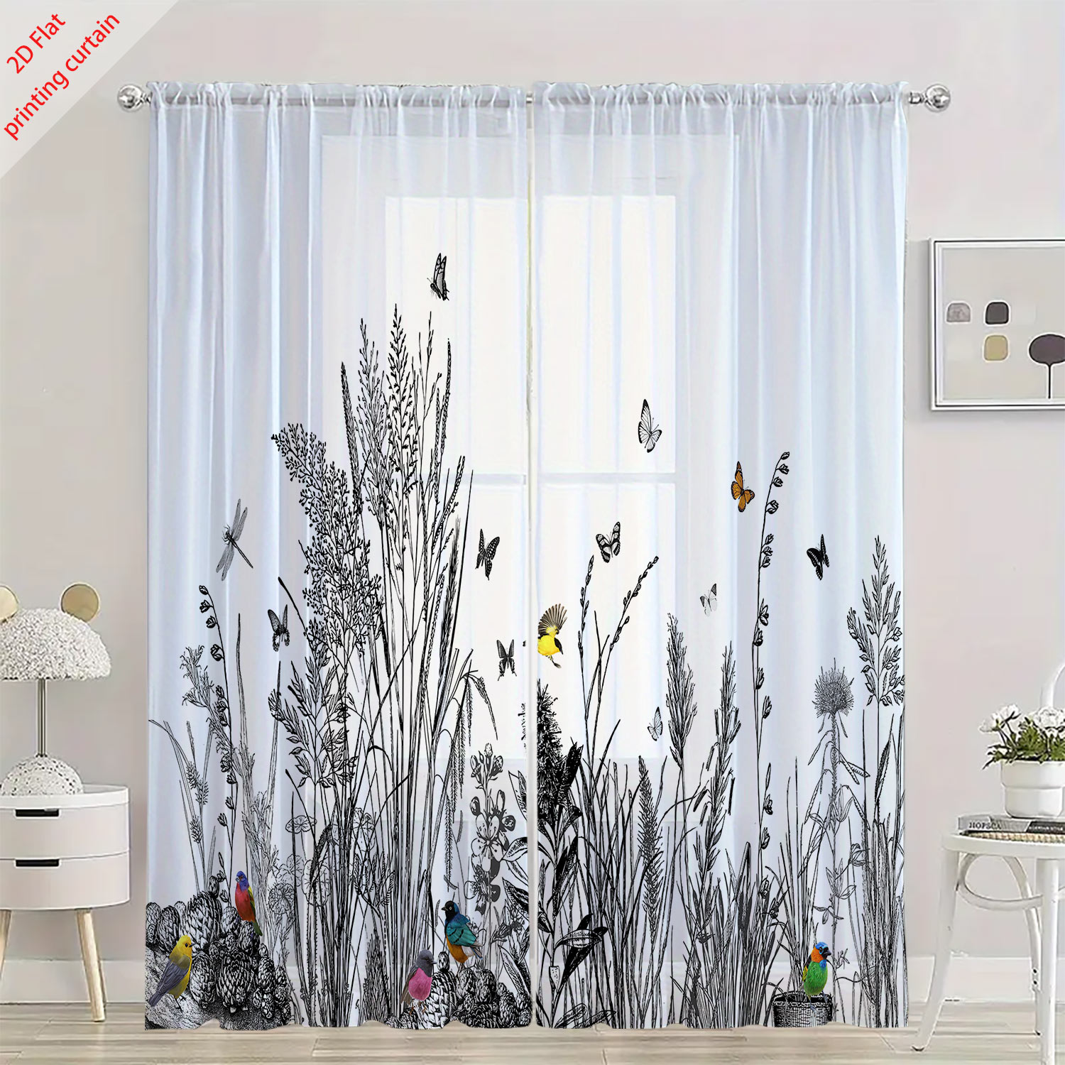 Bitki Baskılı Şeffaf Ekran Per - Home Office With Plants incelemesi ve fiyatı