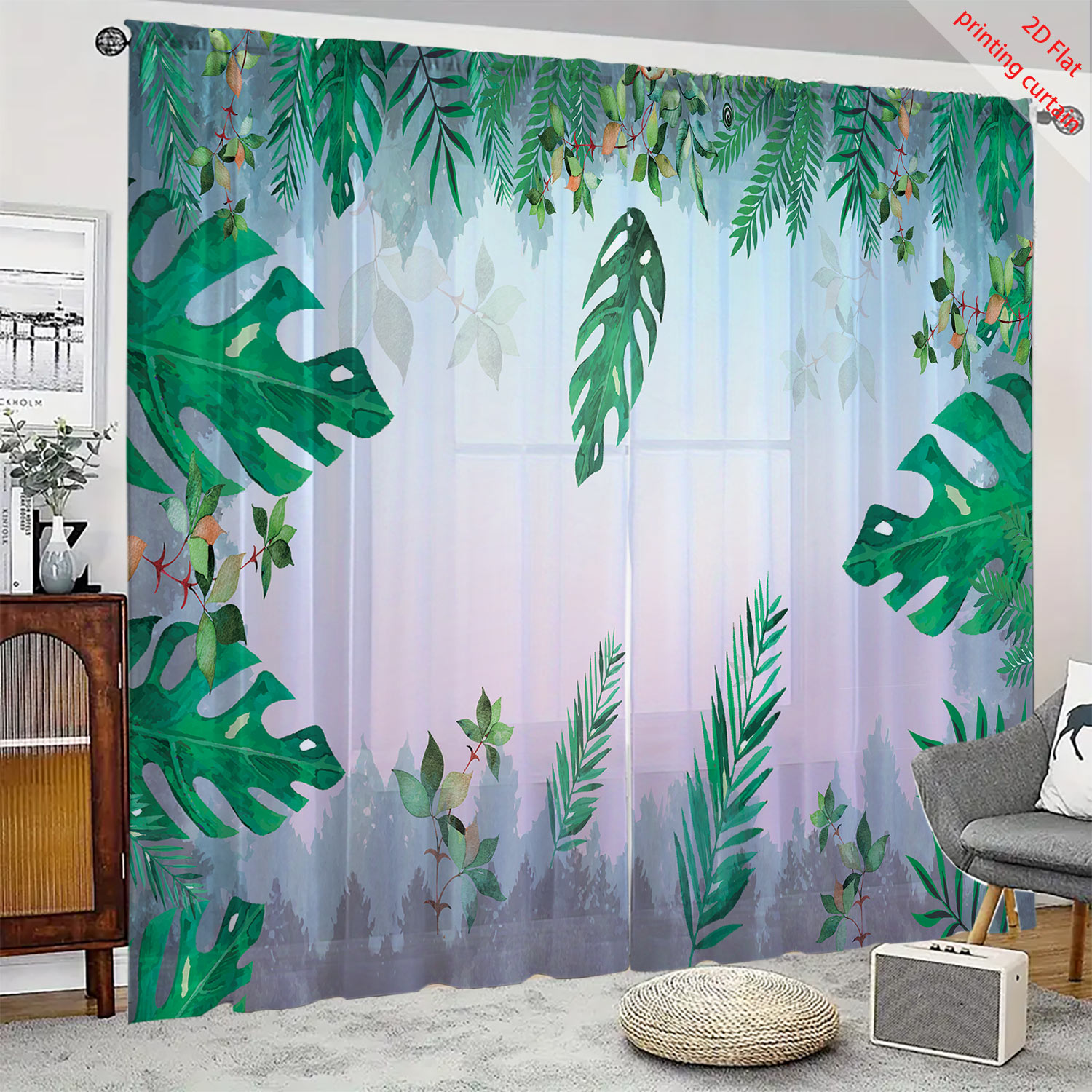 Bitki Baskılı Şeffaf Ekran Per - Home Office With Plants incelemesi ve fiyatı