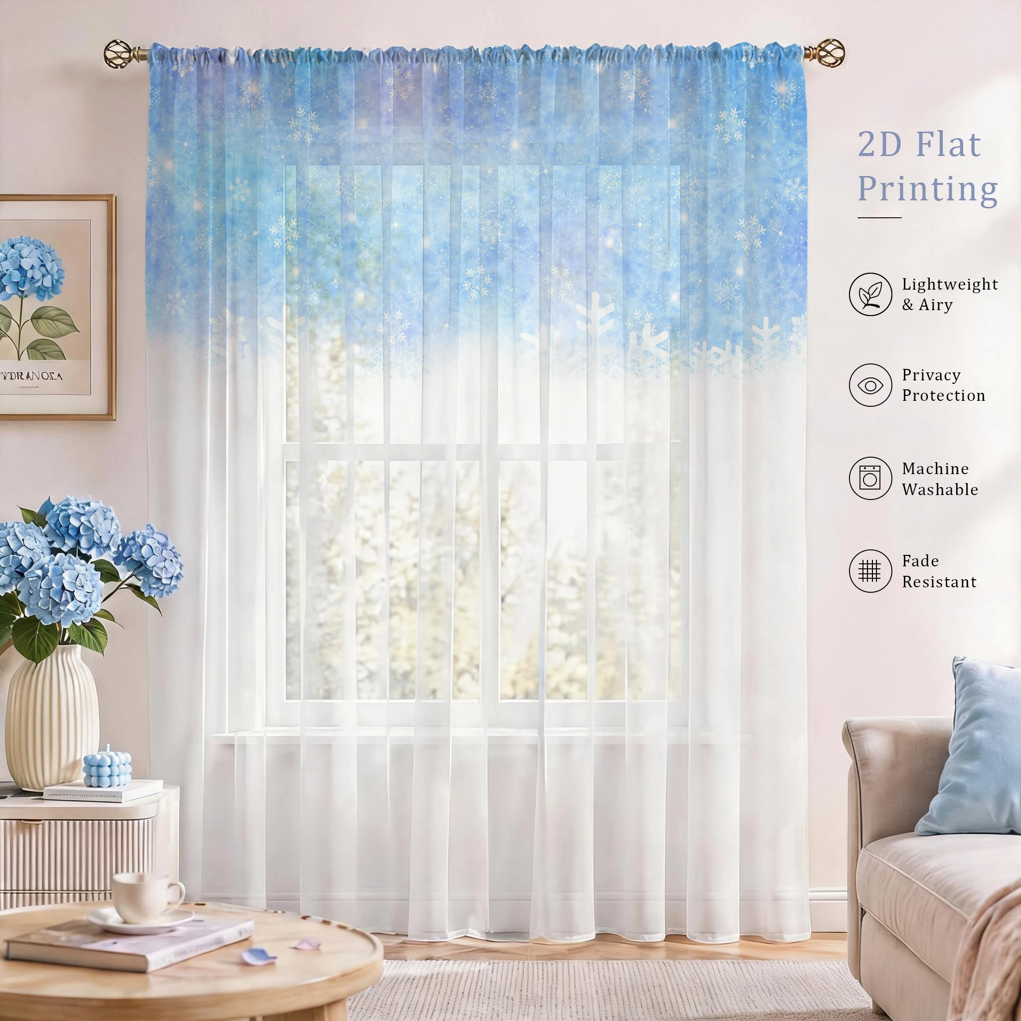 Çiçekli Gradyanlı Şeffaf Perde - Home Office With Plants incelemesi ve fiyatı